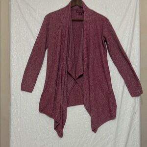 Women's Burgundy Open Front Cardigan Sweater